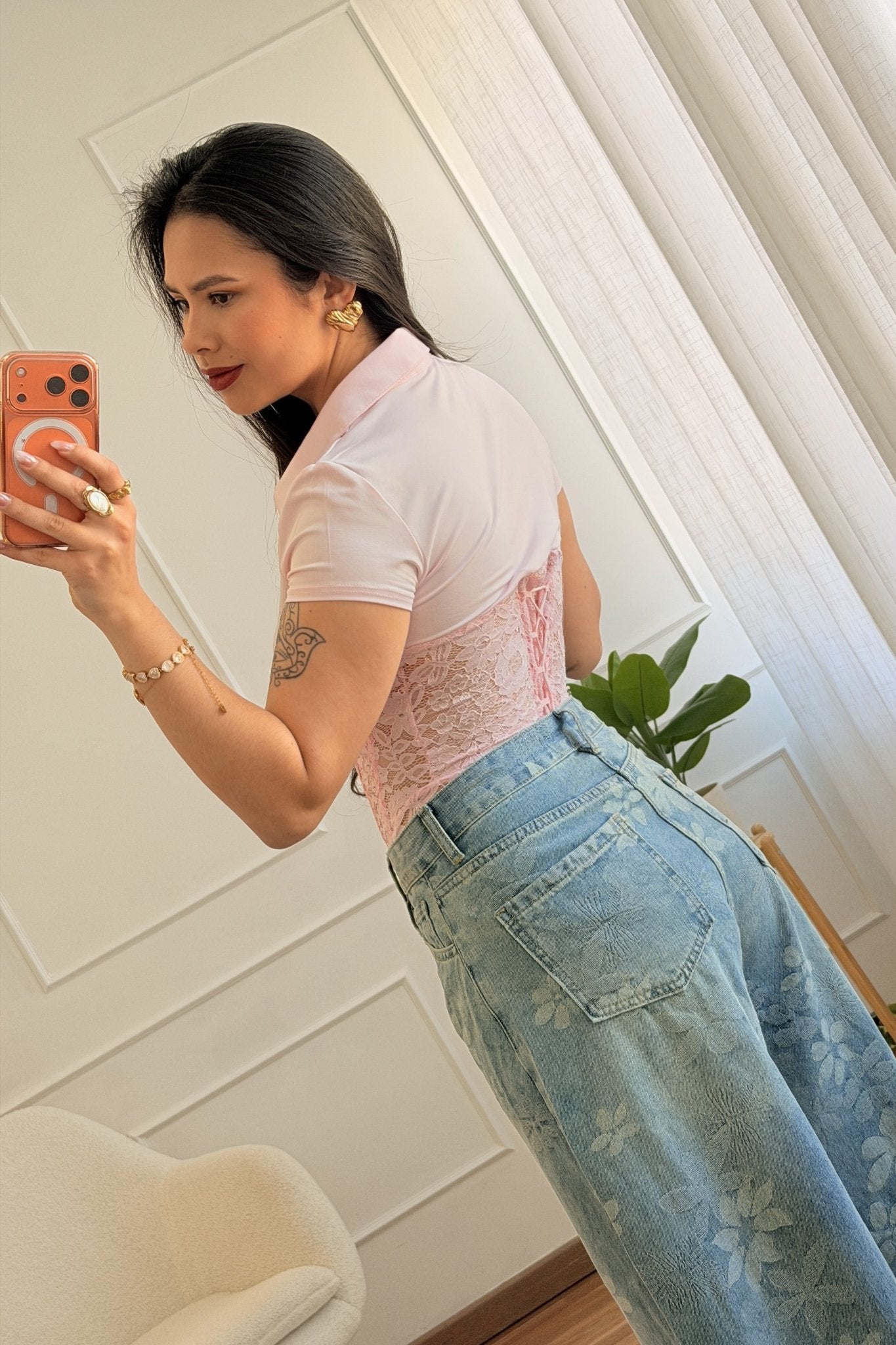 Blusa corset de renda com decote em V - lavishiochicBlusalavishiochic