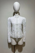 Blusa de renda botão mandarim DROLE DE COPINE - lavishiochicBlusaDrole de copine Paris