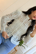 Blusa de renda botão mandarim DROLE DE COPINE - lavishiochicBlusaDrole de copine Paris
