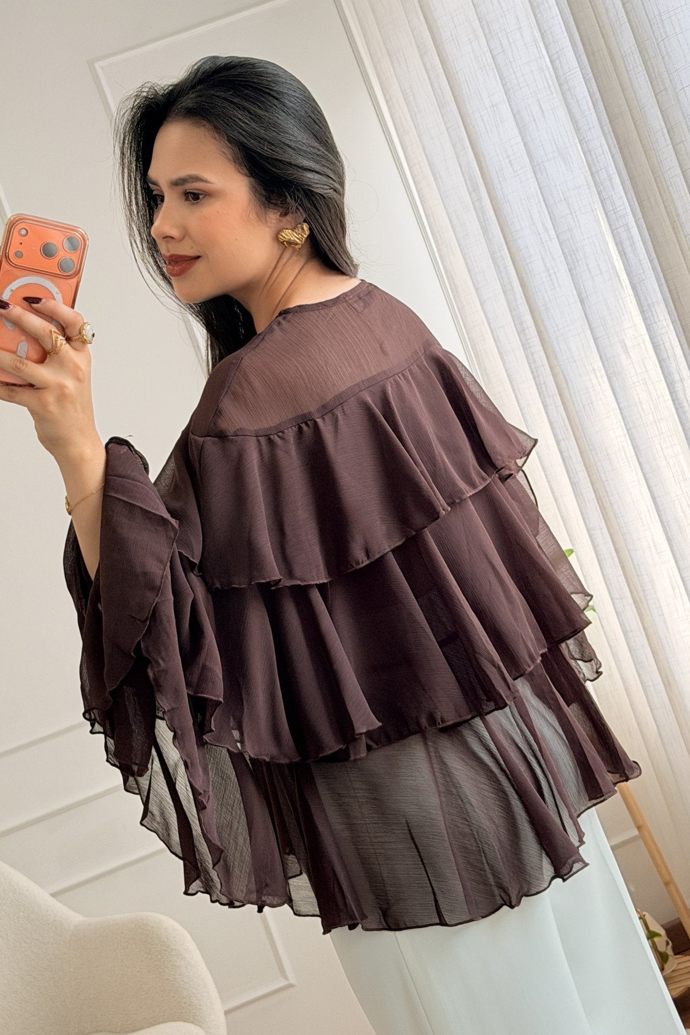 Blusa em chiffon com folhos - lavishiochicBlusalavishiochic