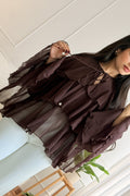 Blusa em chiffon com folhos - lavishiochicBlusalavishiochic