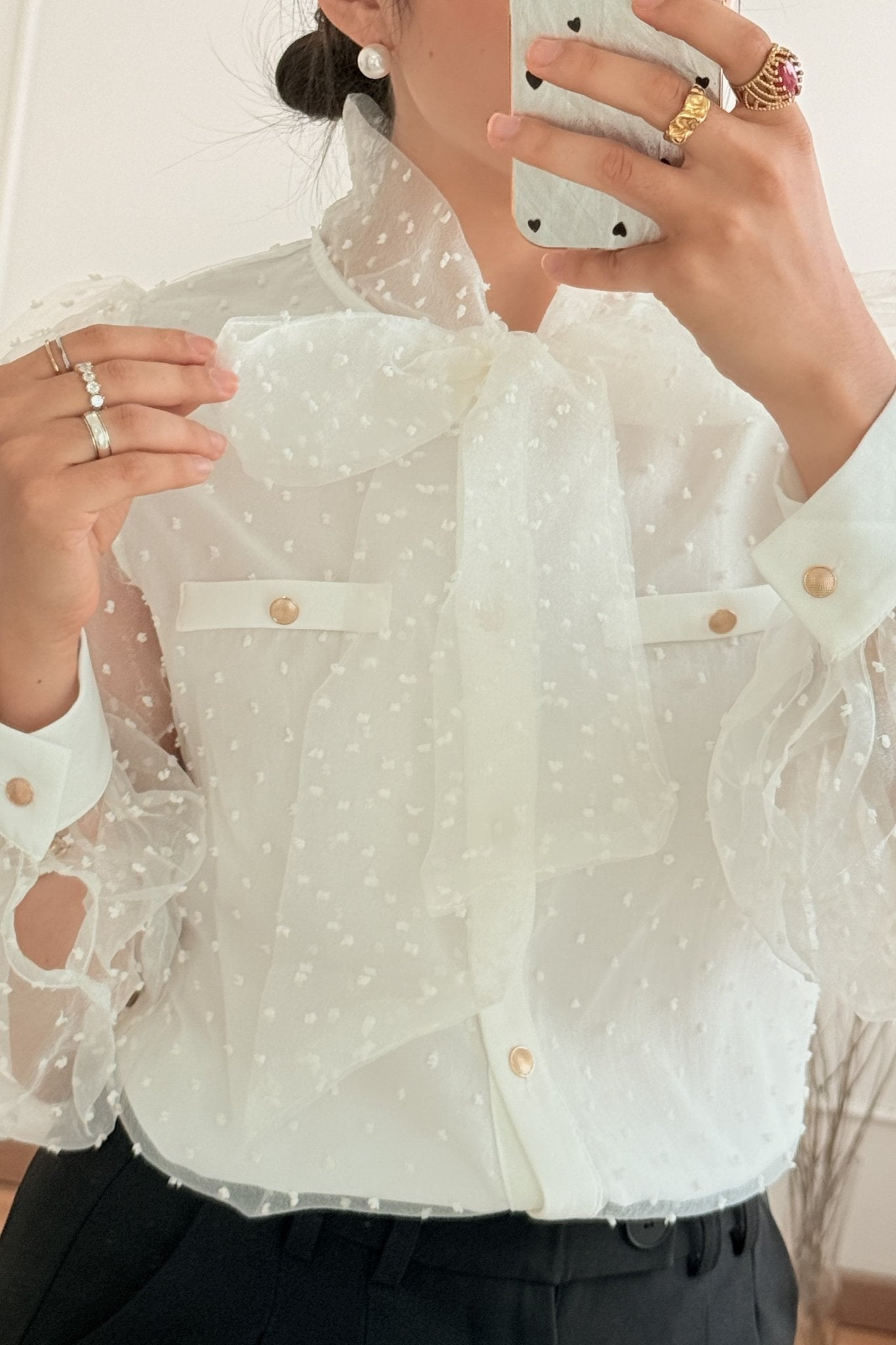 Blusa estilo francês em tule ELLI WHITE - lavishiochicBlusaELLI WHITE