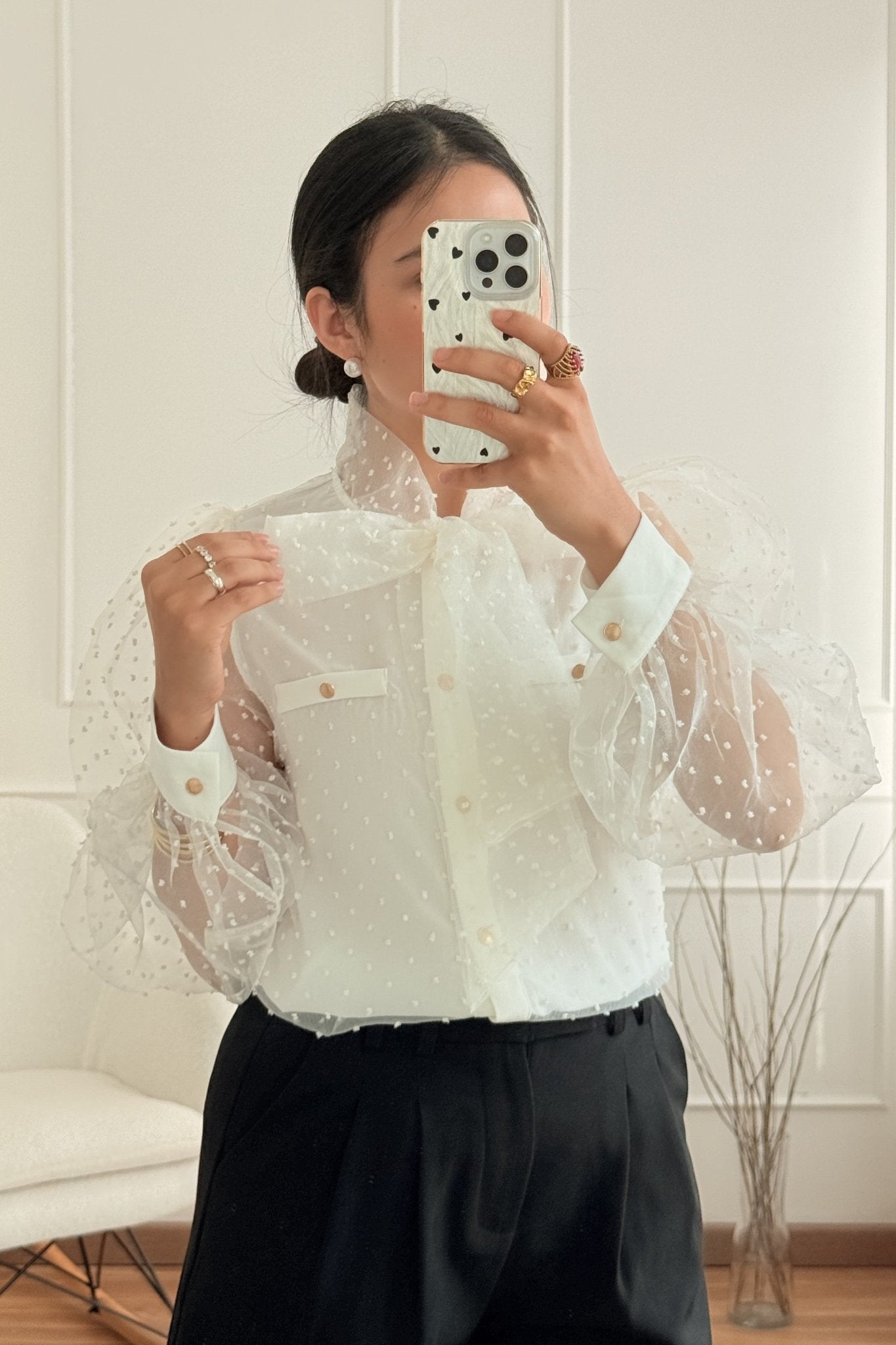 Blusa estilo francês em tule ELLI WHITE - lavishiochicBlusaELLI WHITE