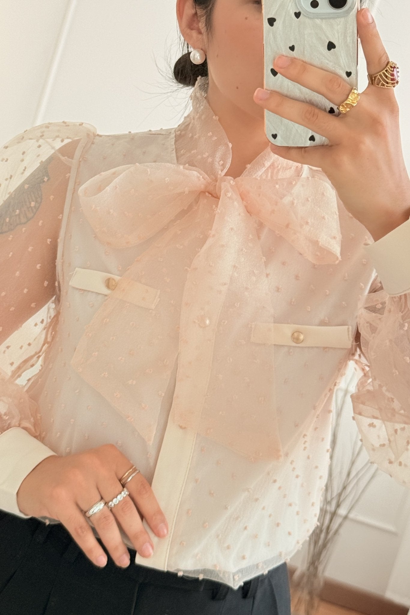 Blusa estilo francês em tule ELLI WHITE - lavishiochicBlusaELLI WHITE