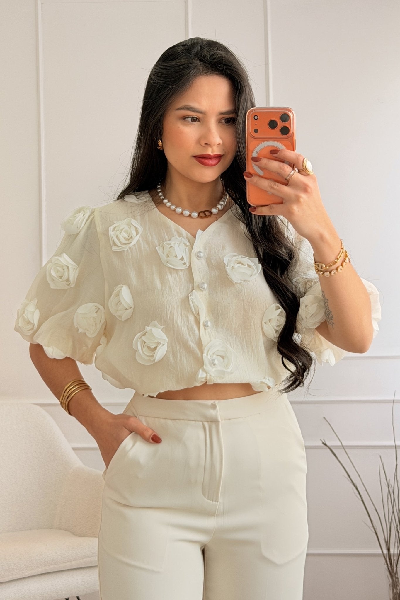 Blusa flores 3D AZAKA - lavishiochicBlusaAZAKA