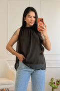 Blusa fluida com decote fechado - lavishiochicBlusalavishiochic