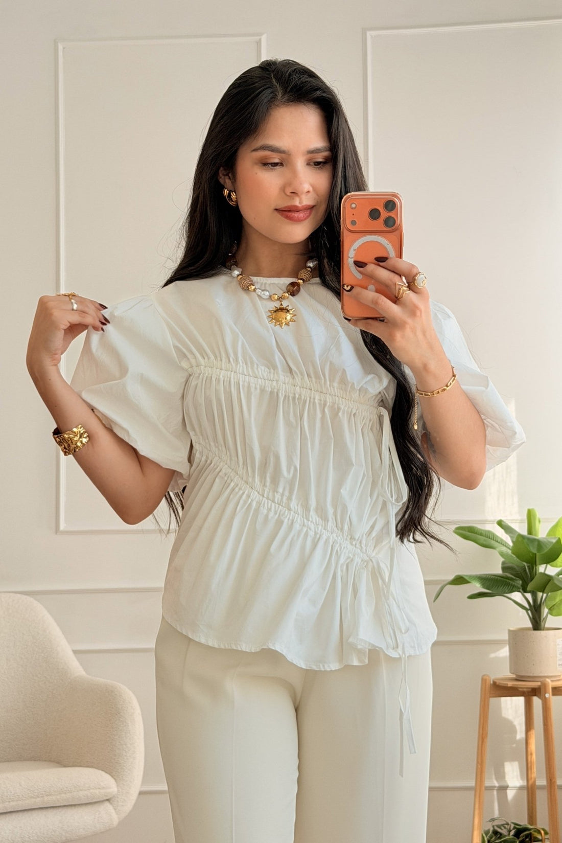 Blusa franzida 100% algodão DROLE DE COPINE - lavishiochicBlusaDrole de copine Paris