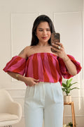 Blusa listrada com manga bufante - lavishiochicBlusalavishiochic
