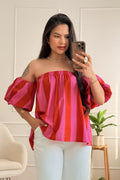 Blusa listrada com manga bufante - lavishiochicBlusalavishiochic