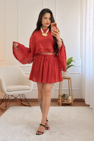 Blusa mangas largas e detalhe de renda DROLE DE COPINE - lavishiochicBlusaDrole de copine Paris