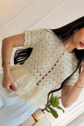 Blusa peplum em malha com botões DROLE DE COPINE - lavishiochicBlusaDrole de copine Paris