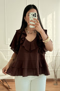 Blusa volantes 100%Linho MOCHY - lavishiochicBlusaMochy