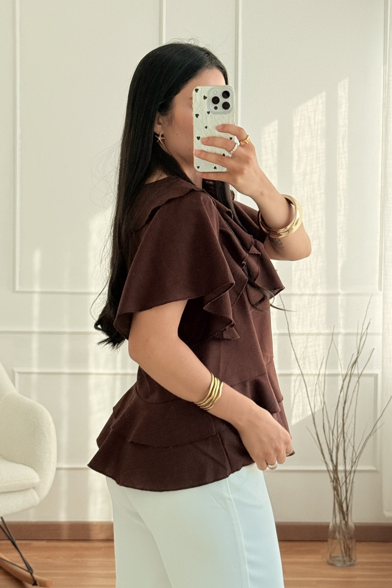 Blusa volantes 100%Linho MOCHY - lavishiochicBlusaMochy