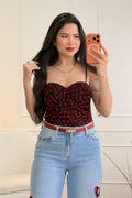 Body com Alças Ajustáveis e Estampa de Corações - lavishiochicbodylavishiochic