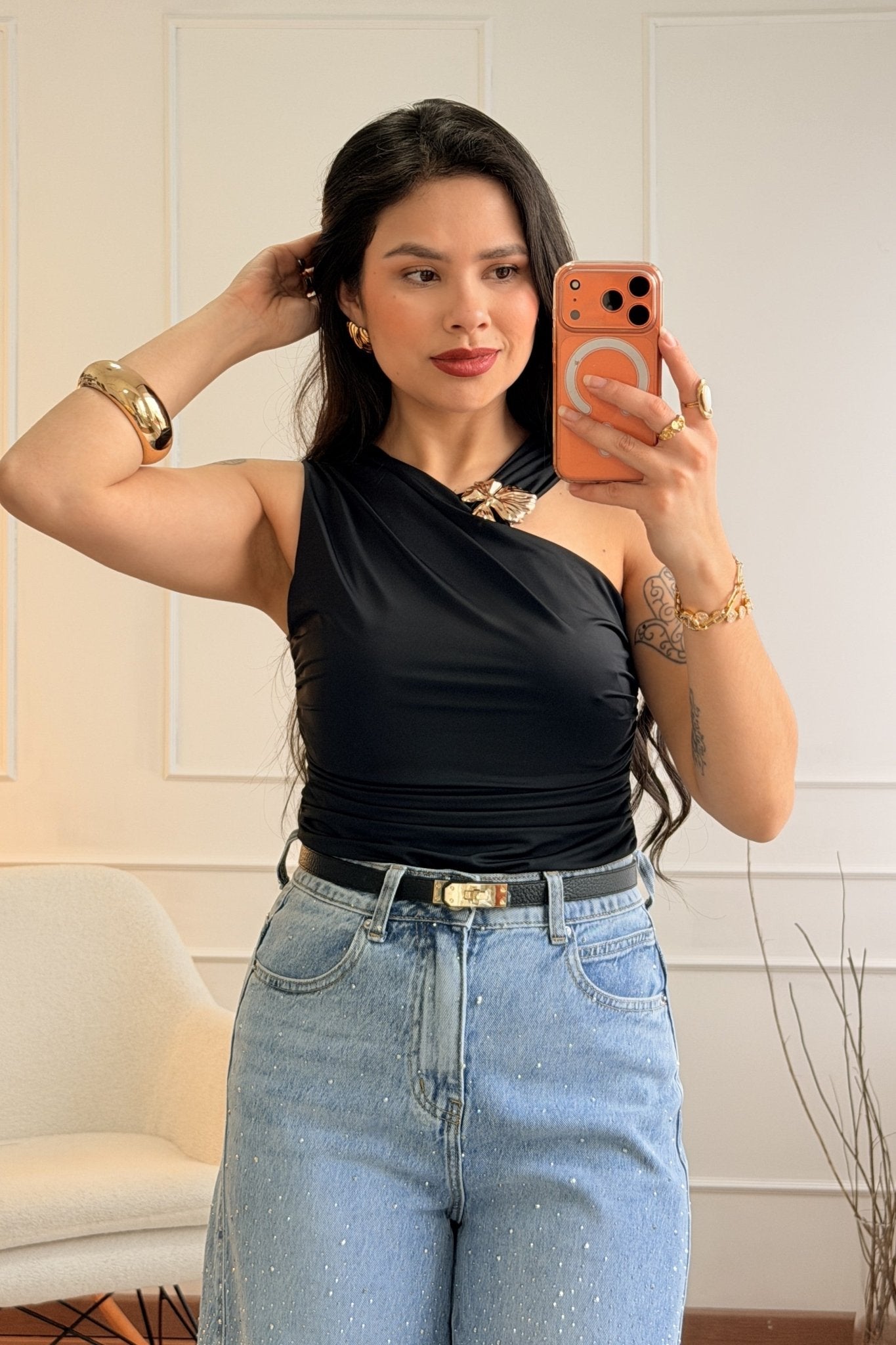 Body com detalhe metálico - lavishiochicbodylavishiochic