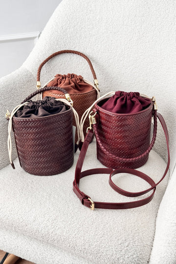 Bolsa balde entrançada com correia removível - lavishiochicMalalavishiochic