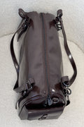 Bolsa cilíndrica vintage em pele cera, mão e tiracolo - lavishiochicMalalavishiochic
