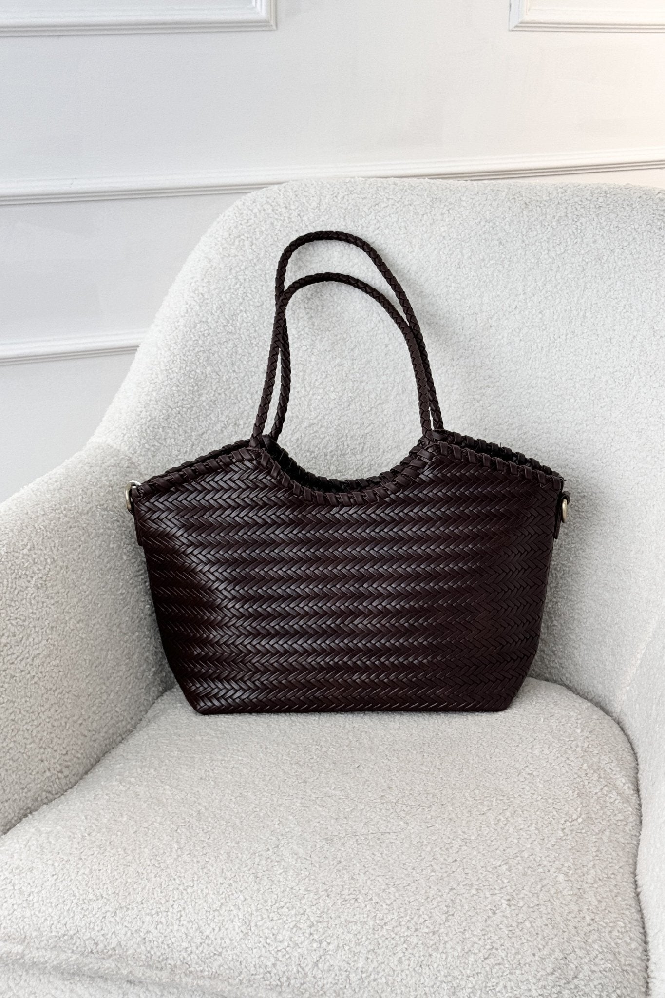 Bolsa de ombro entrançada em pele sintética ( Média ) - lavishiochicMalalavishiochic