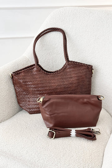 Bolsa de ombro entrançada em pele sintética ( Média ) - lavishiochicMalalavishiochic