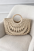 Bolsa em malha de algodão com pega de madeira - lavishiochicMalalavishiochic