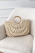 Bolsa em malha de algodão com pega de madeira - lavishiochicMalalavishiochic