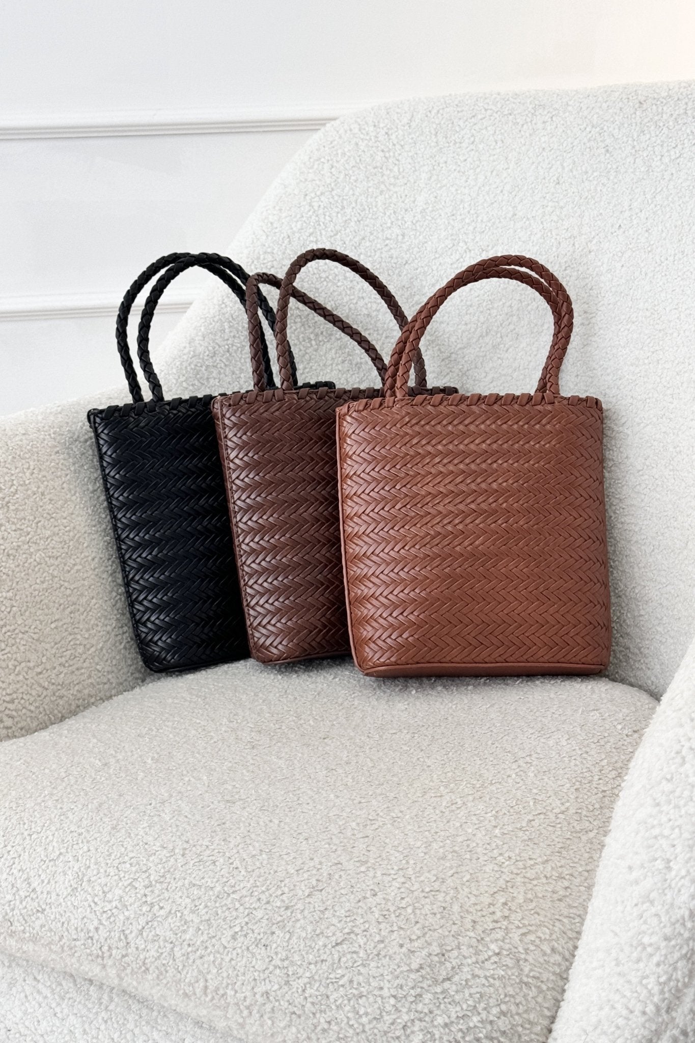 Bolsa pequena entrançada em pele sintética - lavishiochicMalalavishiochic