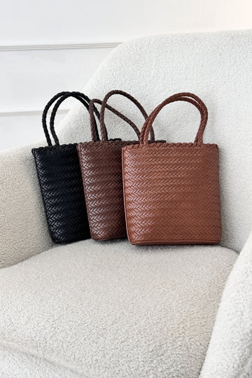 Bolsa pequena entrançada em pele sintética - lavishiochicMalalavishiochic