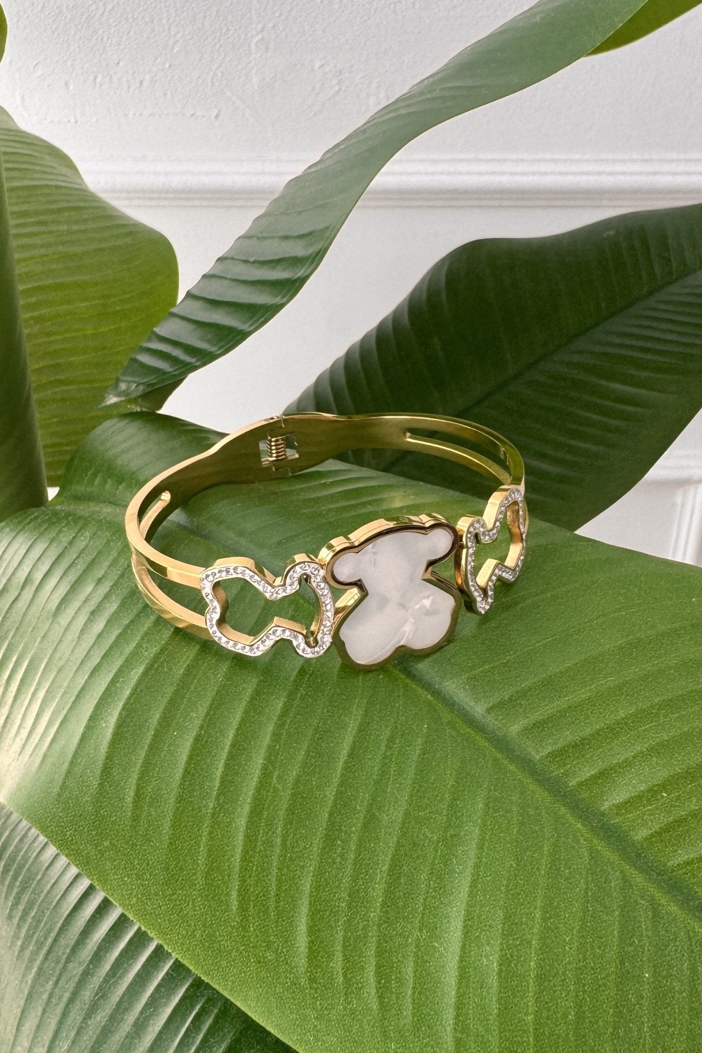 Bracelete detalhes de urso aço - lavishiochicBraceletelavishiochic