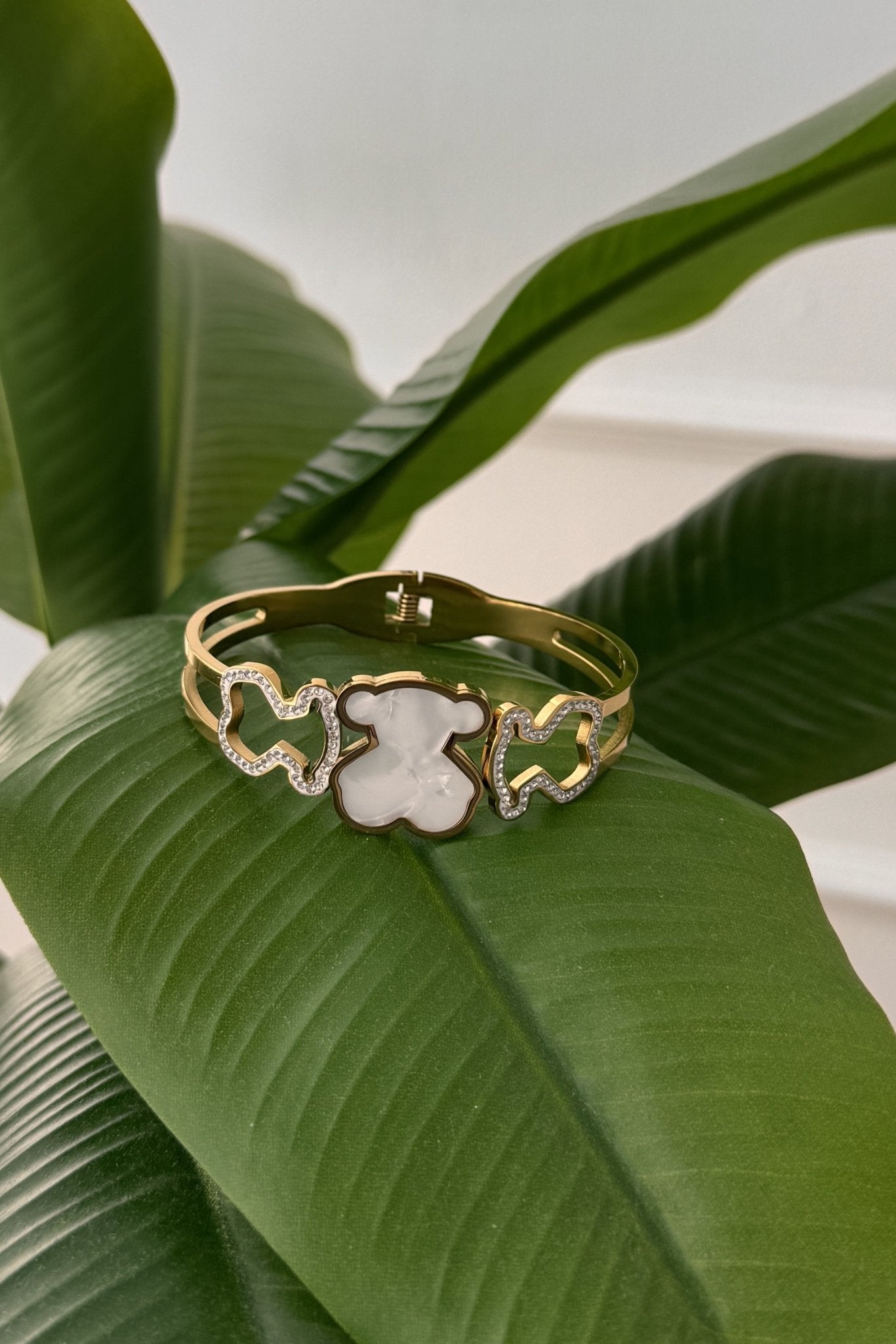 Bracelete detalhes de urso aço - lavishiochicBraceletelavishiochic