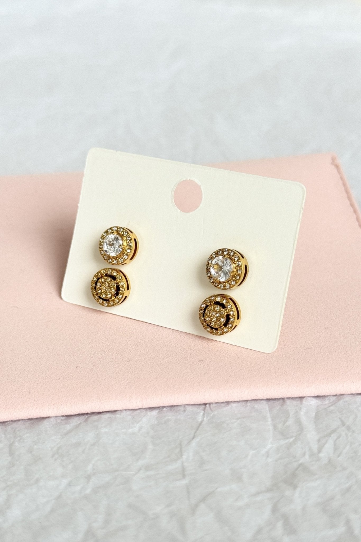 Brincos de Luxo com Zircónias com 2 Pares - lavishiochicBrincoslavishiochic