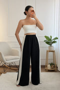 Calça à boca de sino com riscas laterais LUMINA - lavishiochicCalçaslumina