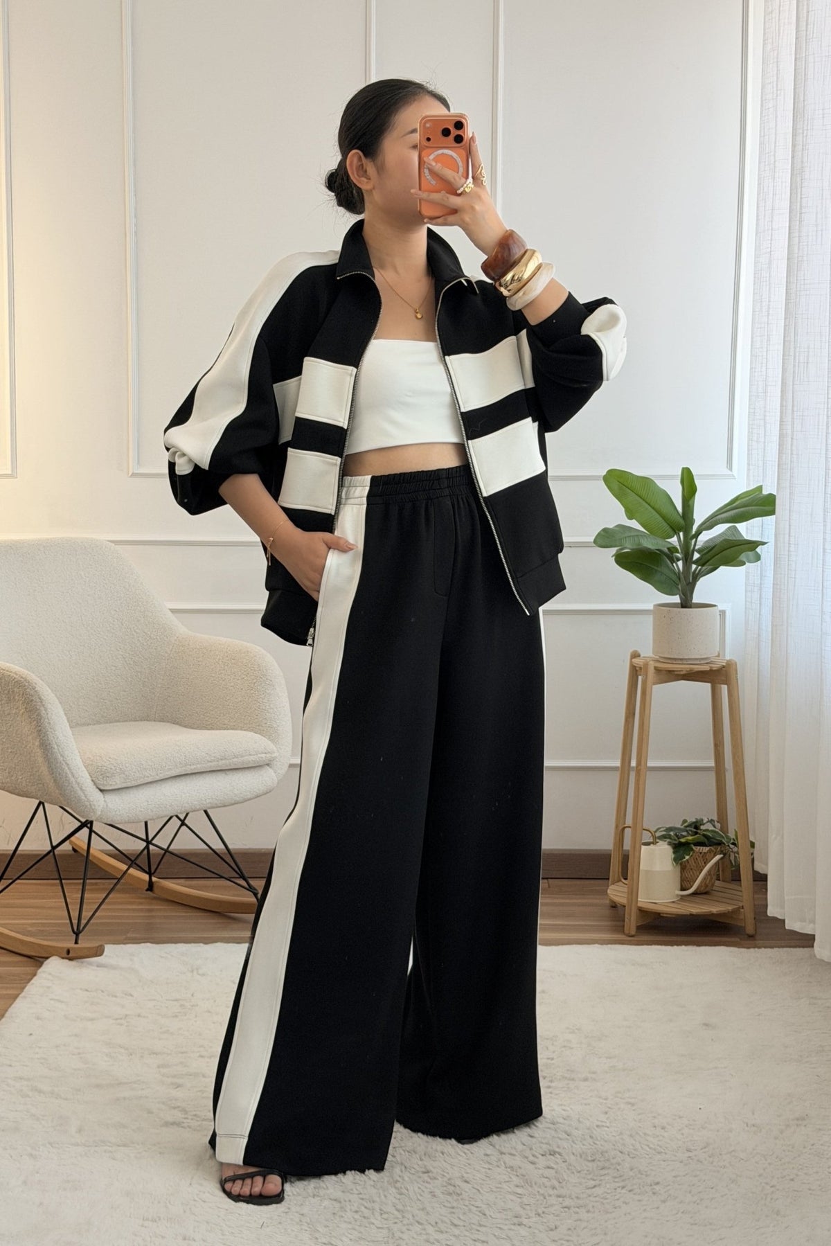 Calça à boca de sino com riscas laterais LUMINA - lavishiochicCalçaslumina