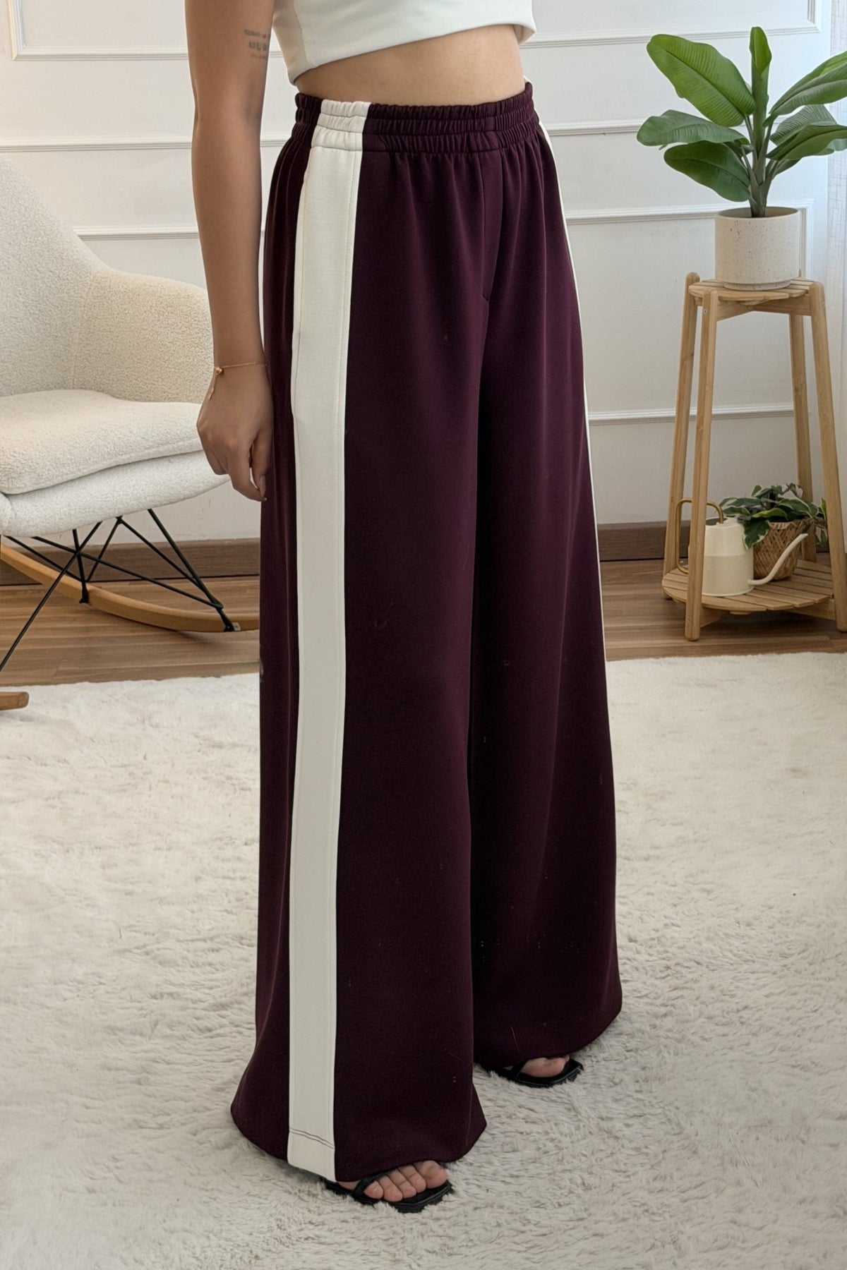 Calça à boca de sino com riscas laterais LUMINA - lavishiochicCalçaslumina