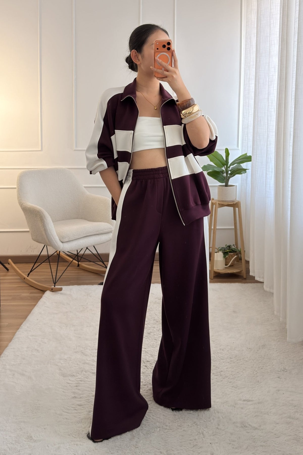 Calça à boca de sino com riscas laterais LUMINA - lavishiochicCalçaslumina