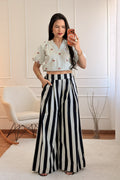 Calça às Riscas com Cintura Elástica - lavishiochicCalçaslavishiochic