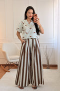 Calça às Riscas com Cintura Elástica - lavishiochicCalçaslavishiochic