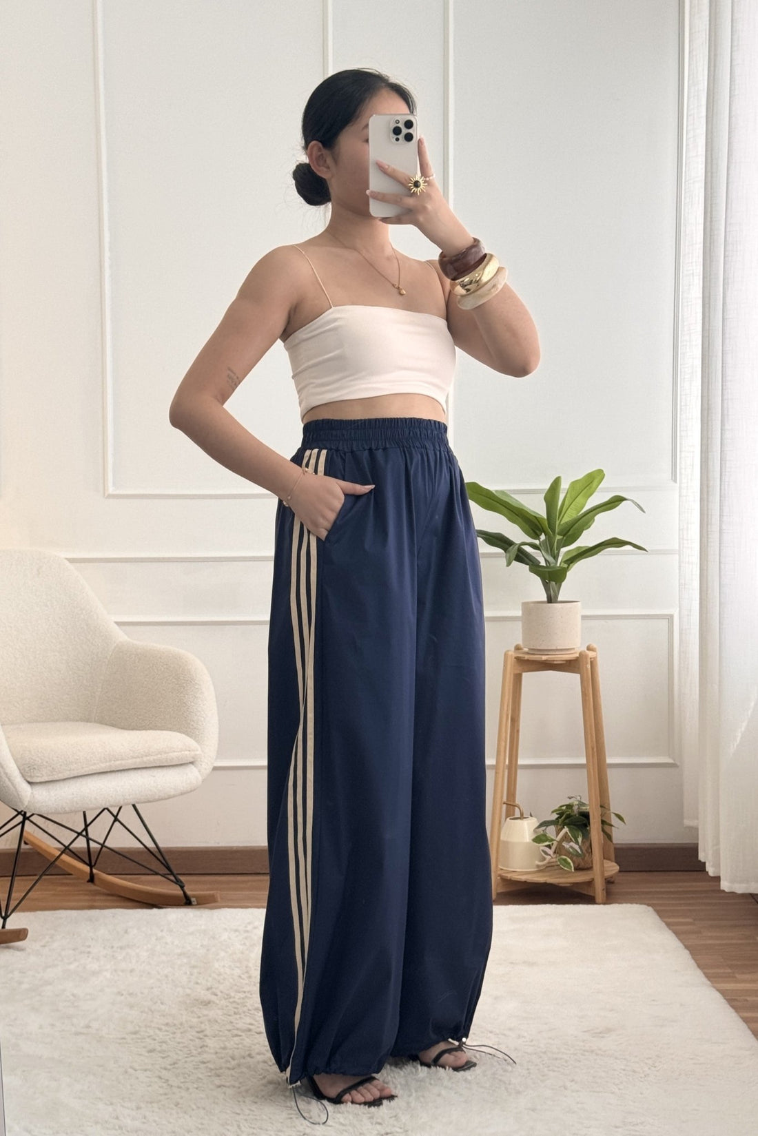 Calça com bandas contrastantes LUMINA - lavishiochicCalçalumina