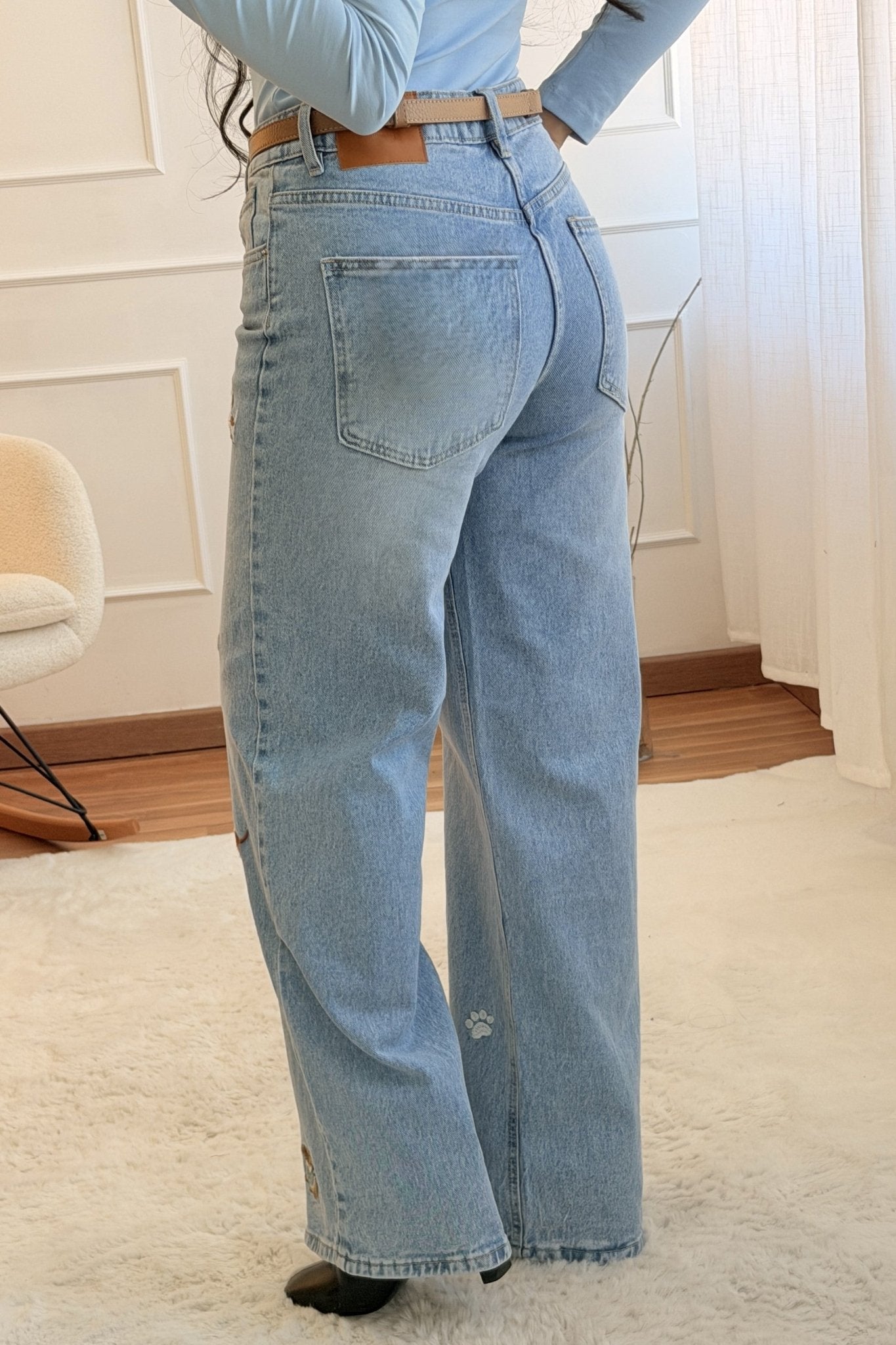 Calça com bordado de cachorros - lavishiochicCalçaslavishiochic