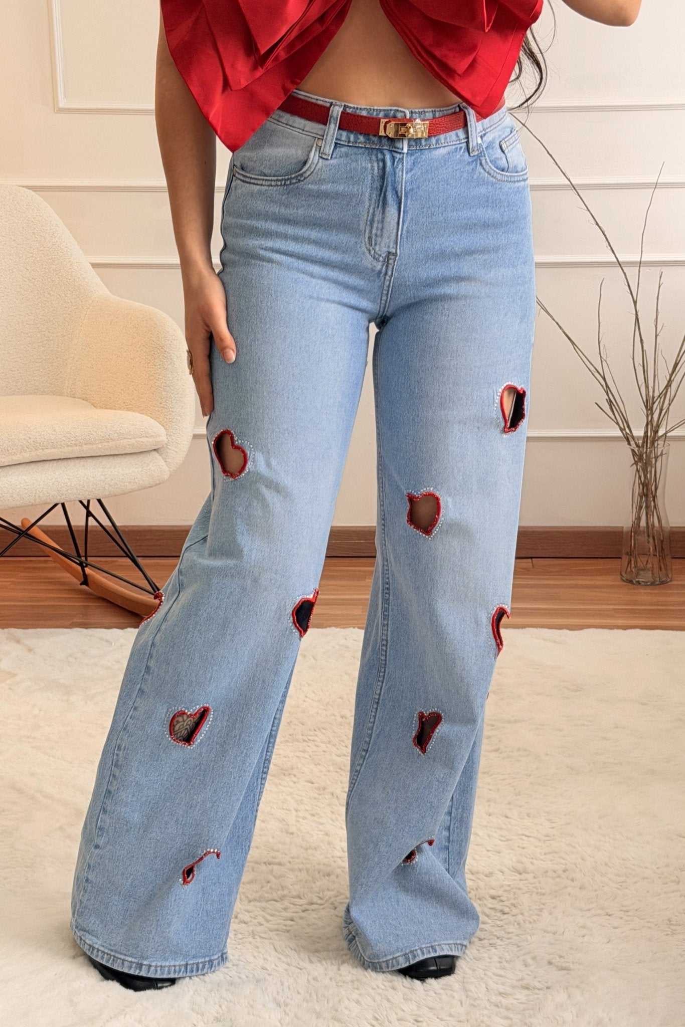 Calça com Corações Vazados QUEEN HEARTS - lavishiochicCalçaQueen Hearts