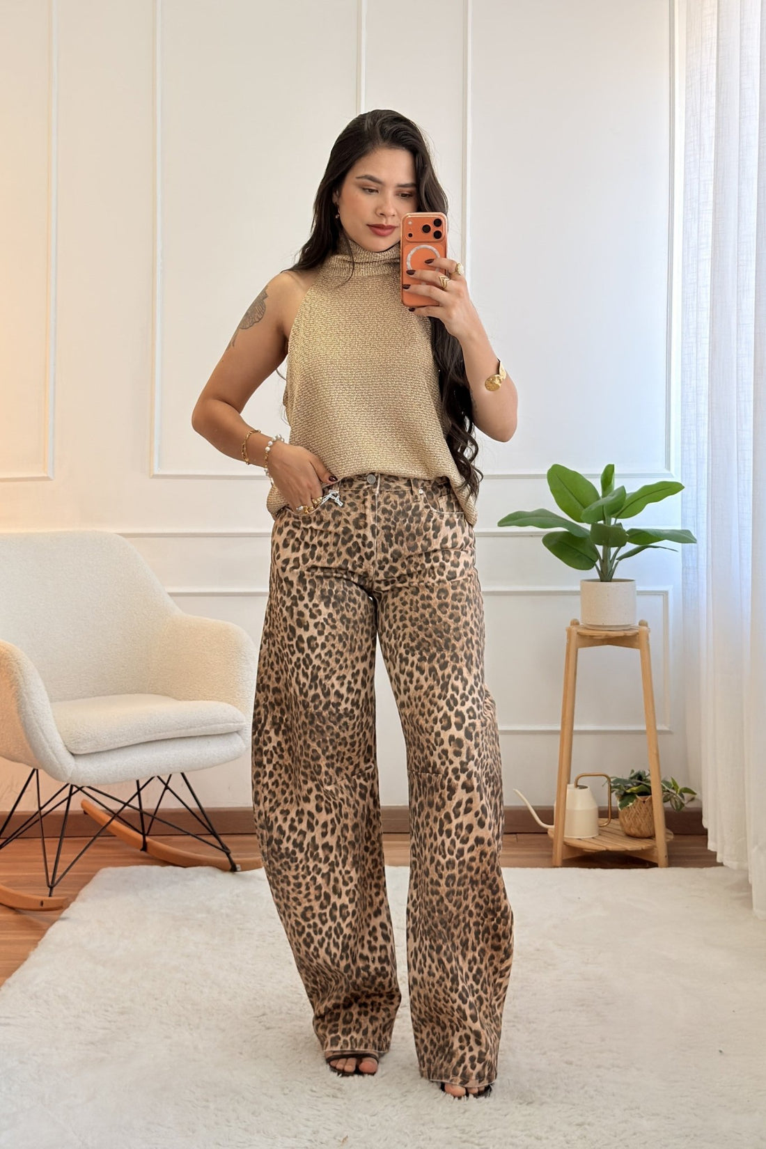 Calça com estampado de leopardo QUEEEN HEARTS - lavishiochicCalçasQueen Hearts