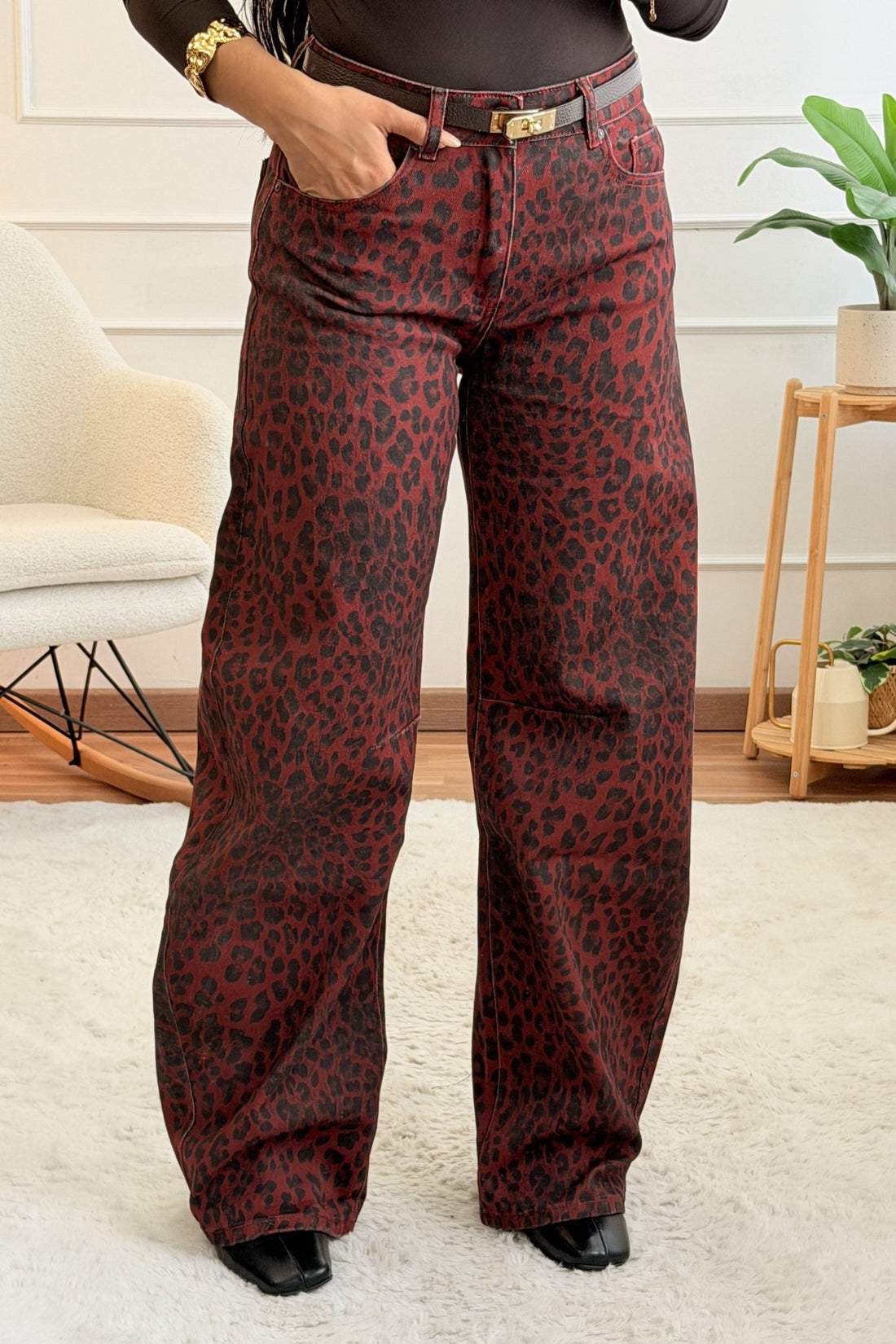 Calça com estampado de leopardo QUEEEN HEARTS - lavishiochicCalçasQueen Hearts