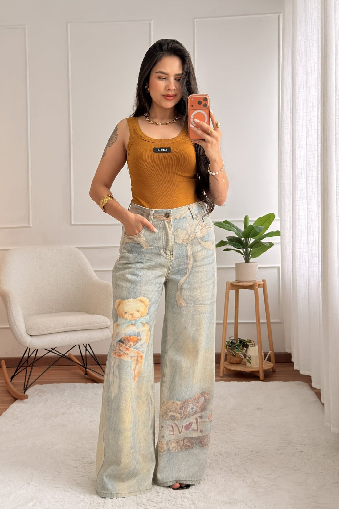 Calça com estampas de ursos AZAKA - lavishiochicCalçaAZAKA
