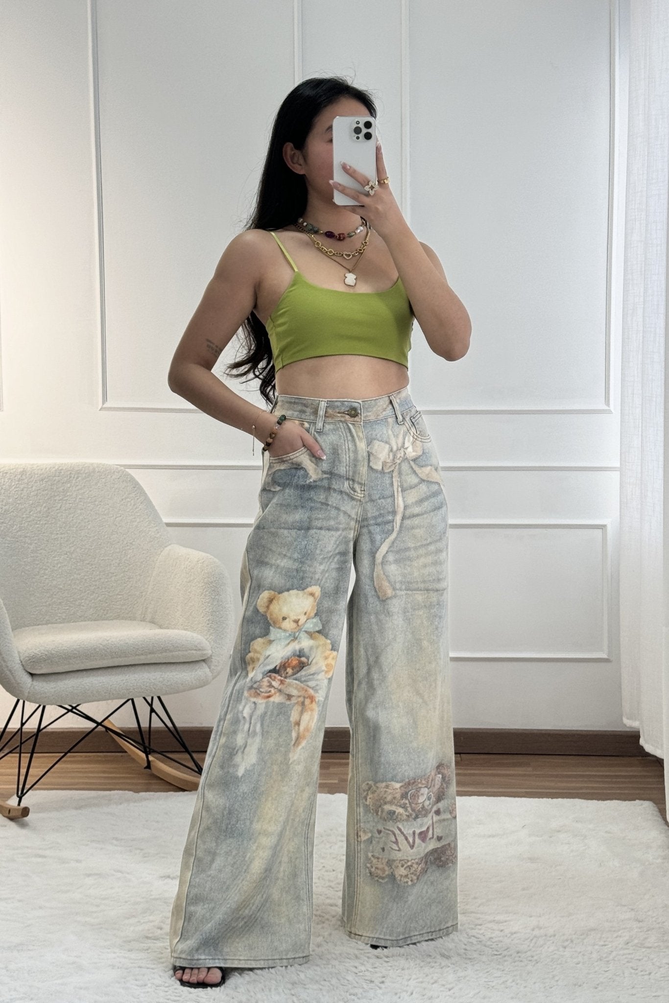Calça com estampas de ursos AZAKA - lavishiochicCalçaAZAKA