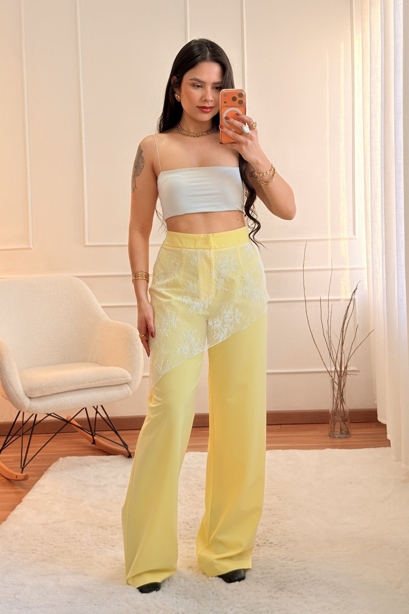 Calça com renda Y0082 LUMINA - lavishiochicCalçaslumina