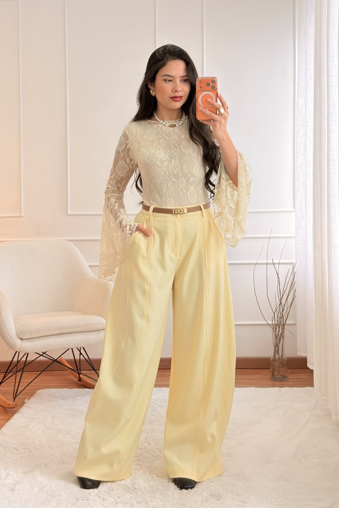 Calça de Alfaiataria Curvada MOCHY - lavishiochicCalçasMochy