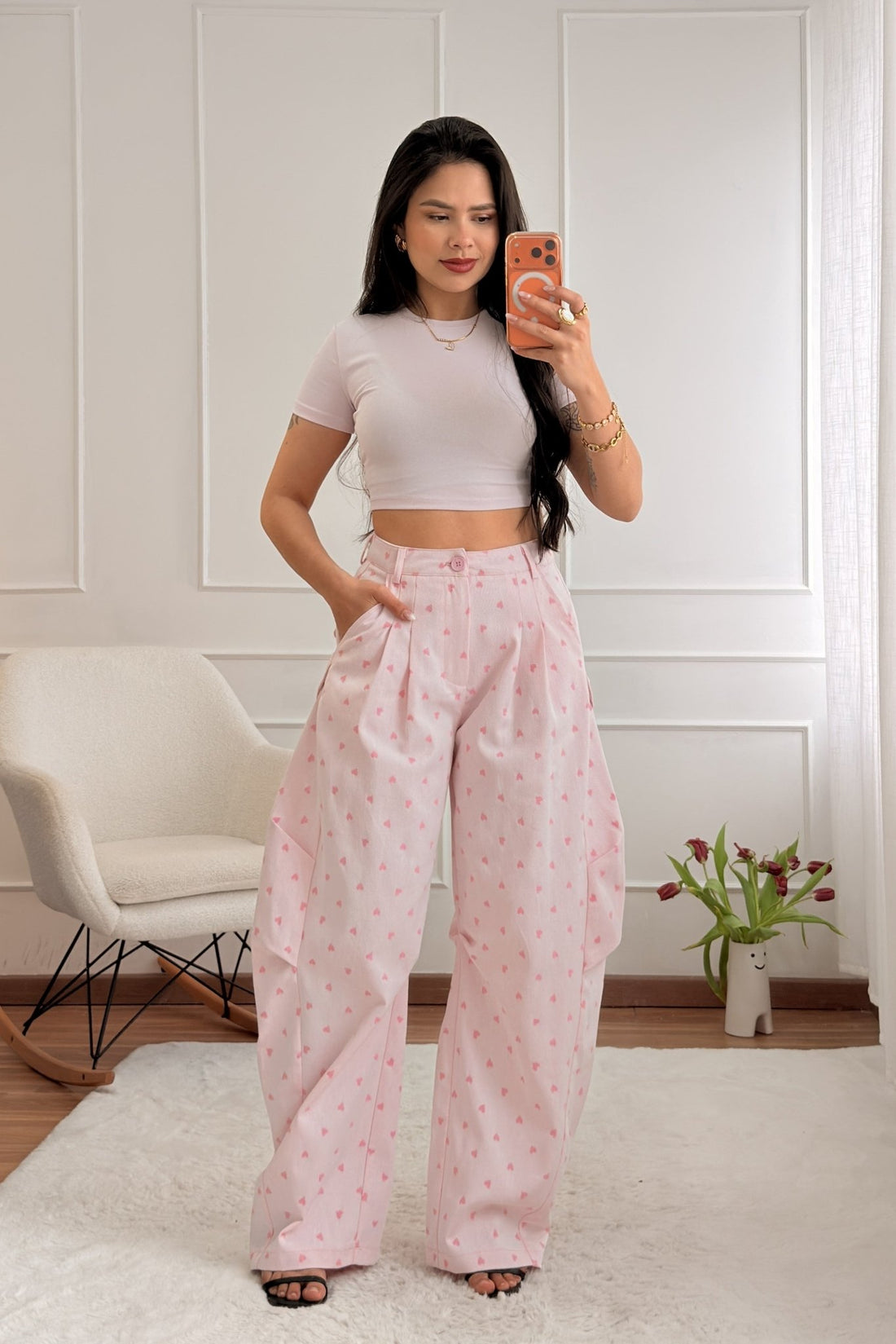 Calça de Ganga com Corações MOCHY - lavishiochicCalçasMochy