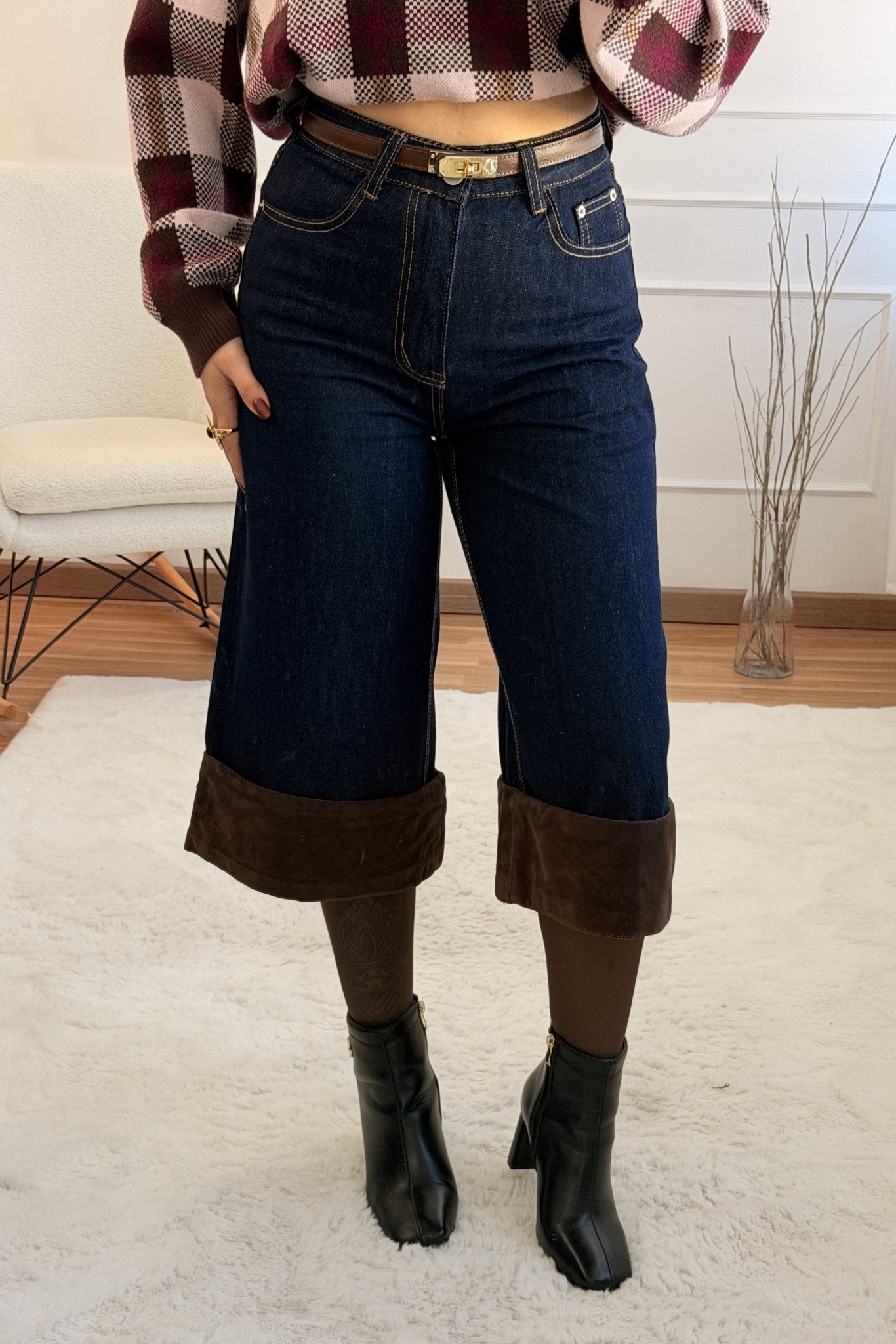 Calça de Ganga com Dobra MOCHY - lavishiochicCalçaMochy