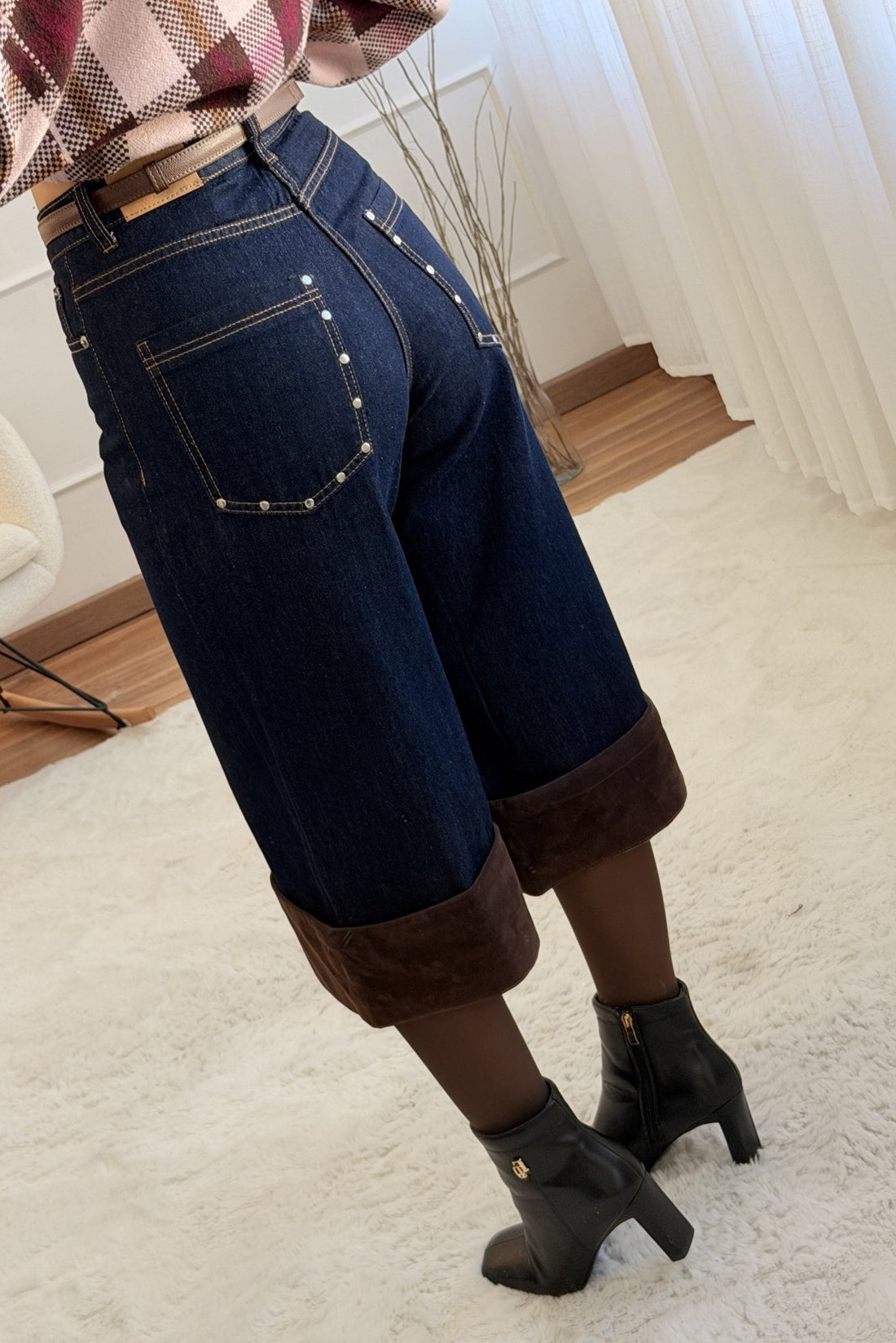 Calça de Ganga com Dobra MOCHY - lavishiochicCalçaMochy