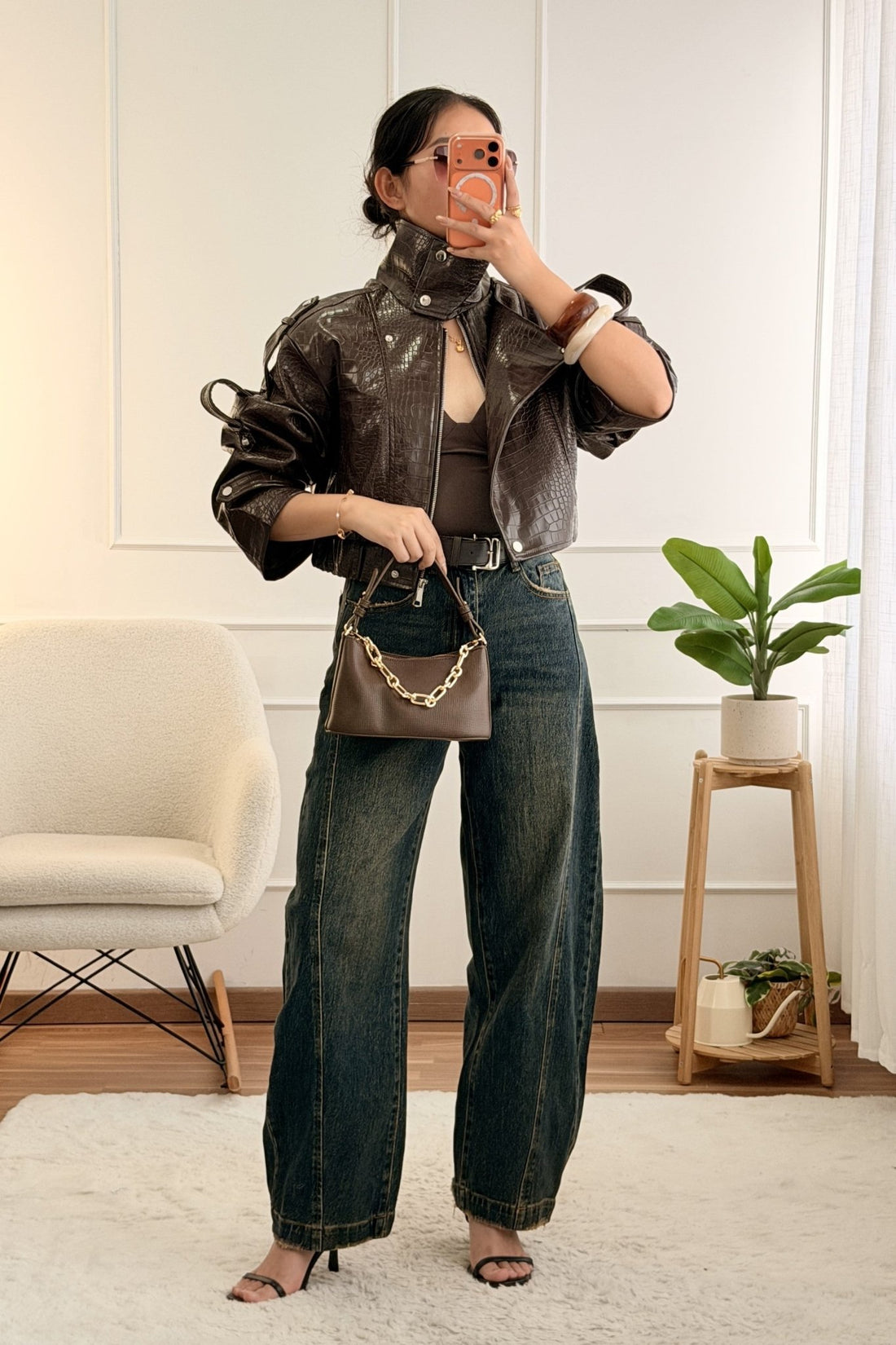Calça de ganga largas com costura frontal - lavishiochicCalçaslavishiochic