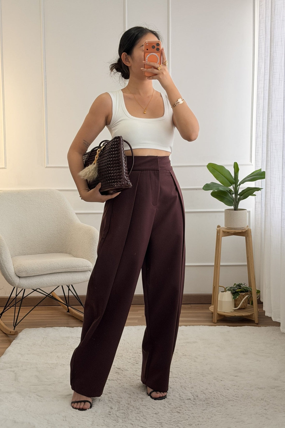 Calça de perna larga cintura alta IVIVI - lavishiochicCalçasIVIVI